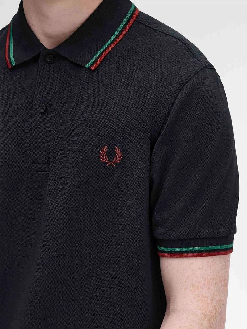 Fred Perry Fred Perry Polo Twin Tipped M3600 Navy Z58 - Größe L, Dunkelblau, – Produktbild 5 von 5