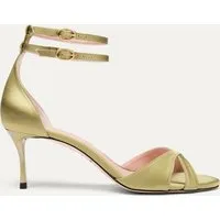 BIKKOU BIKKOU Damen vegan Sandalen Sommer Mittagessen Grüner Satin – Produktbild 1 von 1