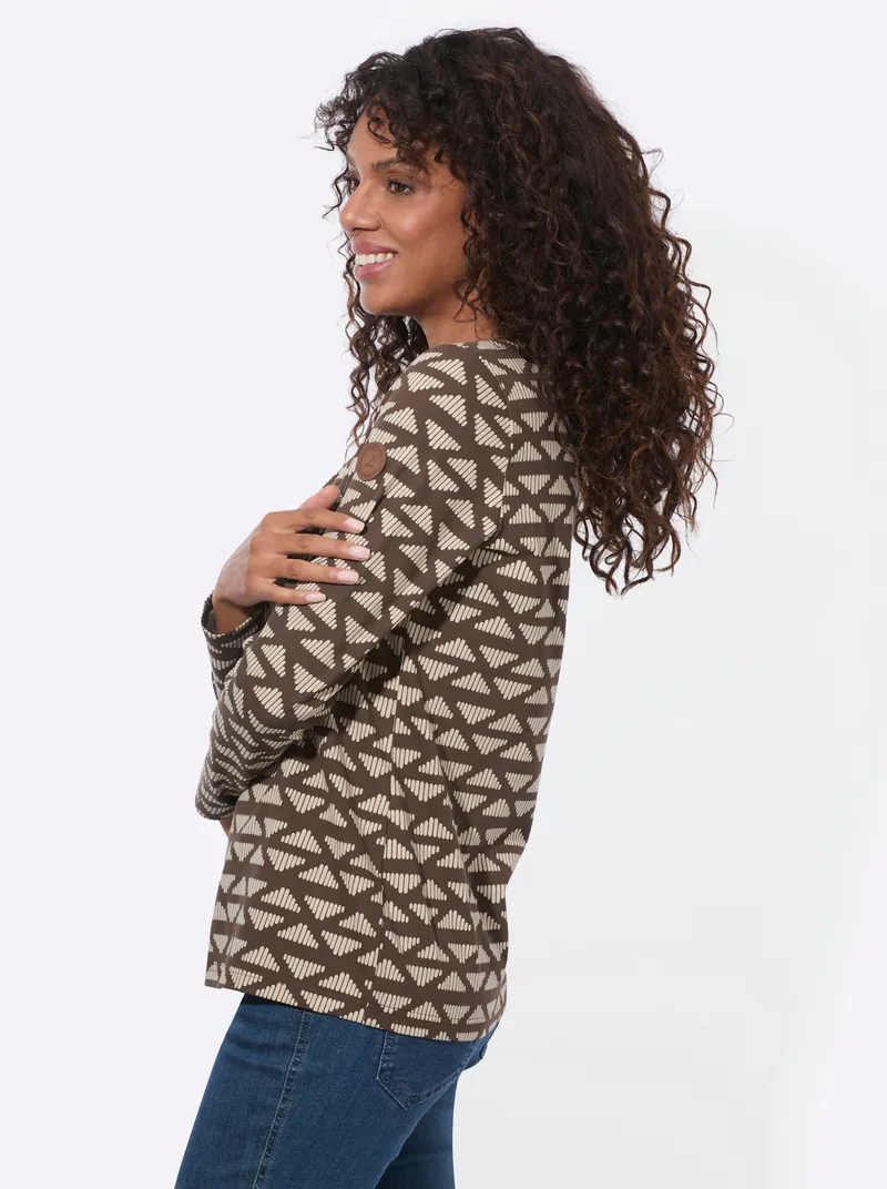 Witt Ringelshirt schoko-sand-bedruckt, Schoko-sand-bedruckt, – Produktbild 2 von 2