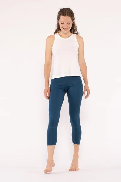YOIQI YOIQI Yoga Leggings aus Bio-Baumwolle 7/8 Länge, Poseidon (petrol blau), – Produktbild 2 von 4