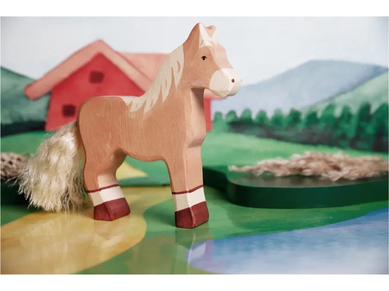 Holztiger Holztiger Holzfigur Pferd, stehend Maße 14 x 2,8 x 15,5 cm, Braun, mehrfarbig, – Produktbild 2 von 2