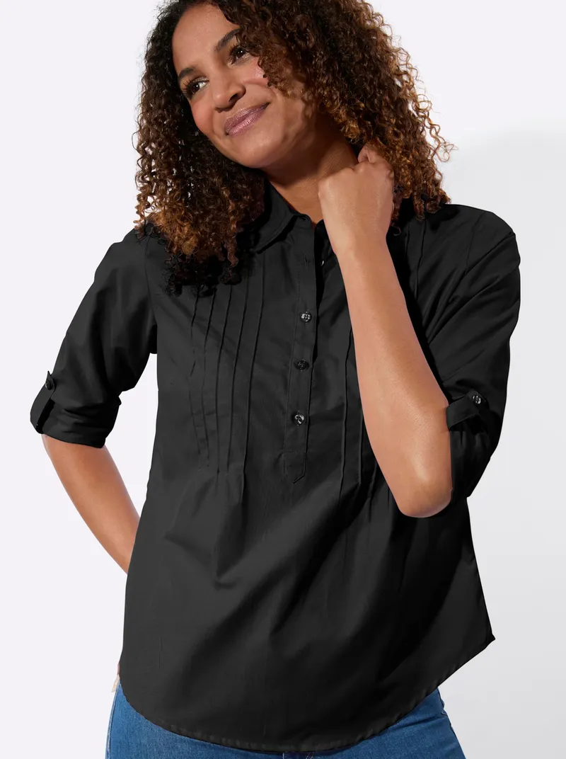 Witt Hemdbluse schwarz, Schwarz, – Produktbild 2 von 2