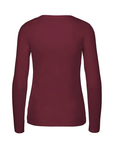 Neutral® - 3FREUNDE Neutral® - 3FREUNDE Frauen Longsleeve, Bordeaux, – Produktbild 3 von 4