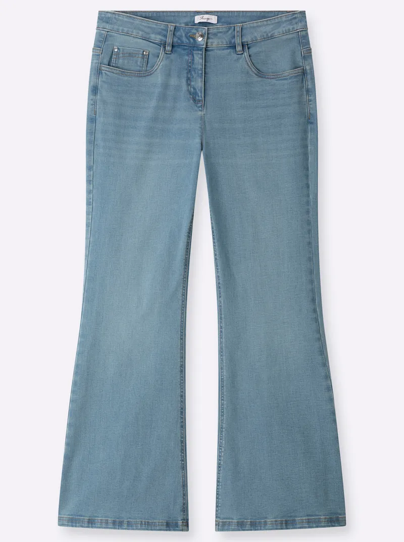 sheego Bootcut-Jeans blue-bleached, Blue-bleached, – Produktbild 1 von 2