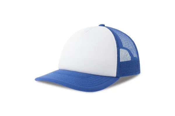Atlantis Headwear Atlantis Headwear Kinder Rapper Cap zweifarbig, Weiss/royal, – Produktbild 2 von 4