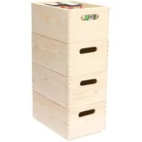 StapelBoxen-Set "Vent" 4x klein, massive Kiefer – Produktbild 1 von 1