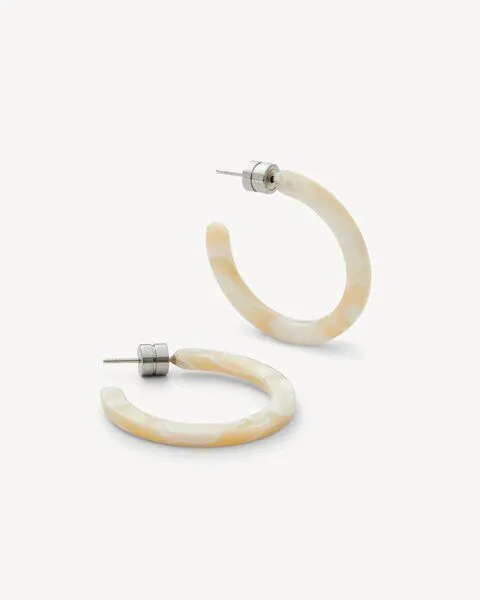JAN N JUNE JAN N JUNE Machete Runde Ohrringe Mini Hoops aus Acetat, Beige (ivory), – Produktbild 1 von 4
