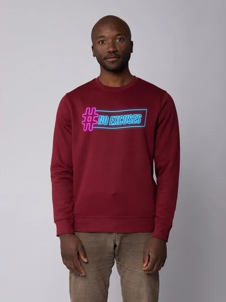 watapparel watapparel Sweatshirt Unisex No Excuses, Burgundy, – Produktbild 2 von 4