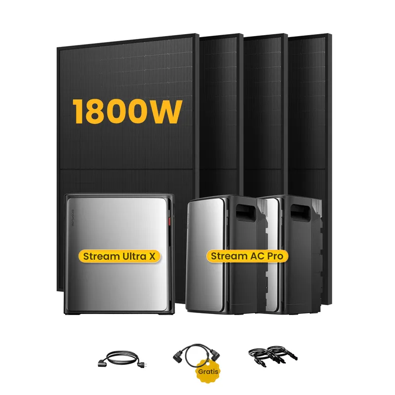 EcoFlow EcoFlow Stream Ultra X, All-in-One Speicher für Balkonkraftwerke, mit 4 x 450 Bifaziale Solarmodule, by Powerness (deal) - Stream Ultra X + 2 x Stream AC Pro | 7680Wh / ohne Zubehör / Selbstabholung – Produktbild 1 von 1