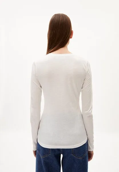 ARMEDANGELS ARMEDANGELS ENRICCAA SOFT Damen Longsleeve Slim Fit aus Bio-Baumwolle, Off white, – Produktbild 2 von 4