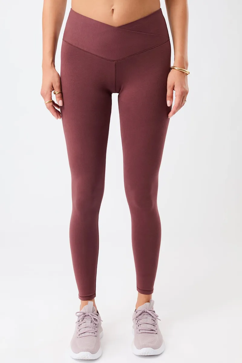 mandala MANDALA Damen vegan Leggings Wrap Rosewood, Dunkelrot, – Produktbild 1 von 2
