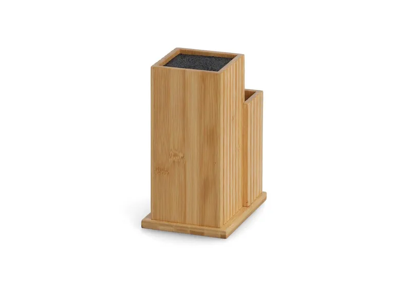Zeller Present Messerblock Messerblock (1tlg), mit Utensilienhalter, Bambus/Kunststoff - ca. 17,2x12,5x23,3 cm, Beige, – Produktbild 4 von 5