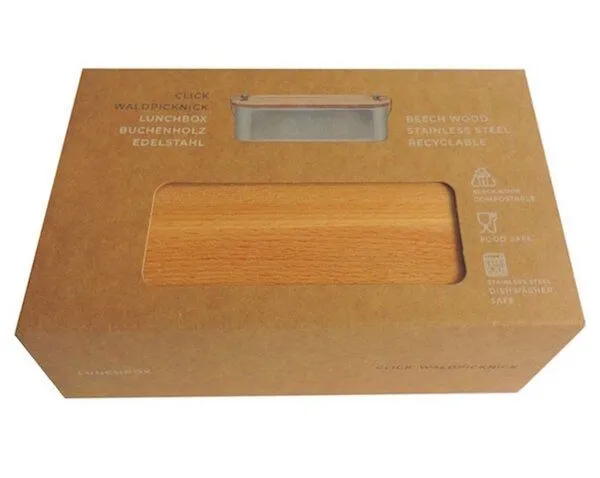 Cameleon Pack Cameleon Pack XL Edelstahl Lunchbox mit Deckel und Trennsteg aus heimischem Buchen Holz – Produktbild 1 von 5