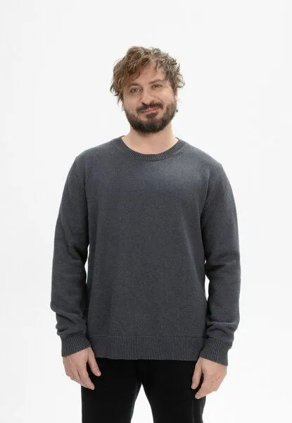 MELA MELA Strickpullover Style CHARUN aus 100% Bio-Baumwolle, Anthrazit melange, – Produktbild 1 von 4