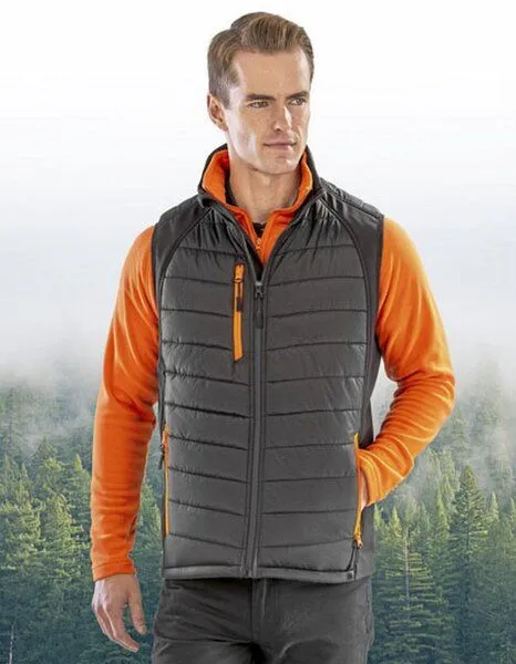 Result Genuine Recycled Result Genuine Recycled Herren Weste Steppweste Atmungsaktiv Wasserabweisend Bodywarmer bis Größe 4XL Wattiert Padded Übergangsweste, Navy/navy, – Produktbild 3 von 3