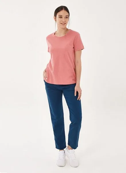 ORGANICATION ORGANICATION Basic T-Shirt aus Bio-Baumwolle, Dusty rose, – Produktbild 2 von 4