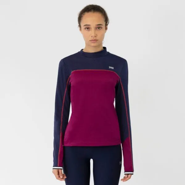 TAO Sportswear TAO Sportswear Atmungsaktives Damen Langarm Laufshirt GAIA mit Stehkragen, Bordeaux, – Produktbild 1 von 4
