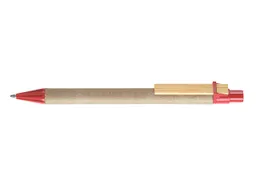 RITTER CARES RITTER CARES Papp-Druckkugelschreiber rot Holzclip flach, Funktionsteile rot – Produktbild 1 von 1