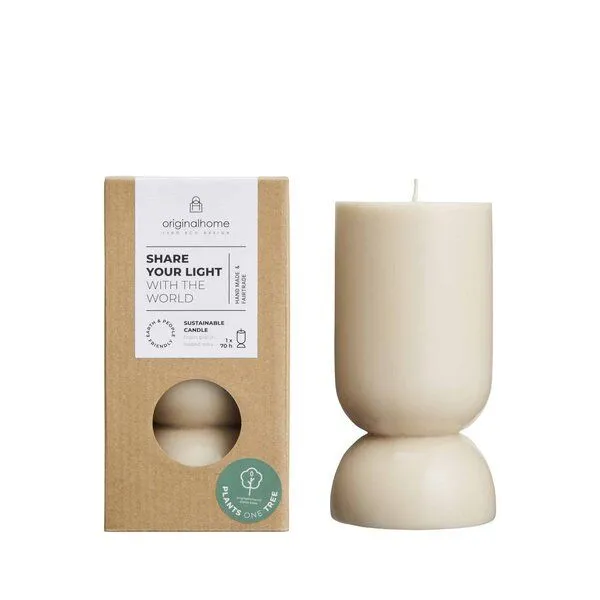 Originalhome Originalhome Nachhaltiges Kerzengeschenk: Handgegossene vegane Designkerze - Organic S,, Beige, – Produktbild 1 von 1
