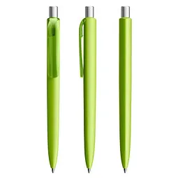 prodir prodir® Druckkugelschreiber DS8 Soft Touch PRR Push, blaue Mine, hellgrün/silber satiniert – Produktbild 1 von 1