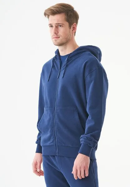 ORGANICATION ORGANICATION ESSENTIALS-JUNDA-Unisex Soft Touch Sweatjacke aus Bio-Baumwolle, Navy, – Produktbild 3 von 4