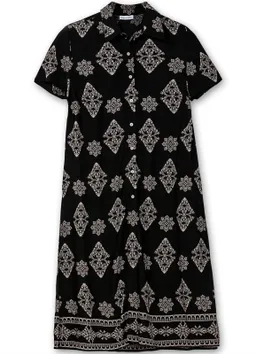 sheego by Joe Browns Longbluse schwarz-gemustert – Produktbild 1 von 1