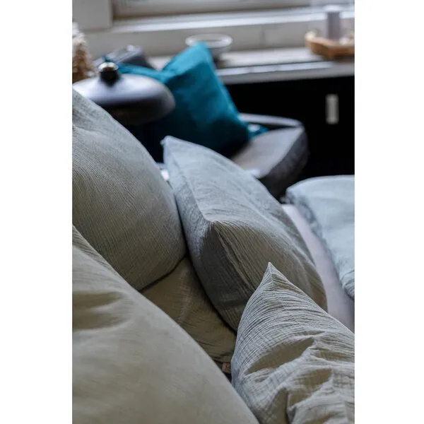 Hutch&Putch Hutch&Putch Musselin Kopfkissenbezug 100% Bio-Baumwolle, Aquamarine, – Produktbild 4 von 4