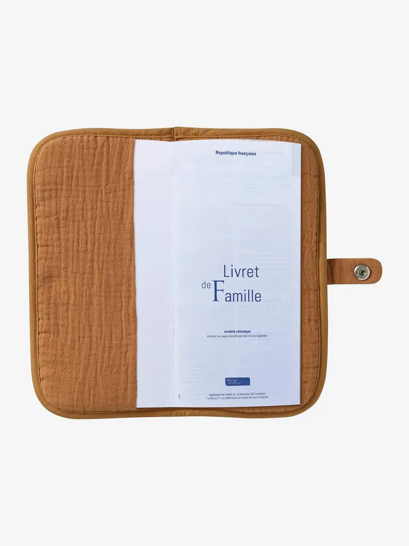 Vertbaudet Stammbuch-Schutzhülle aus Musselin ocker, Ocker, – Produktbild 2 von 2