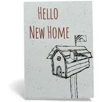 ilovemixtapes ilovemixtapes Postkarte „Hello New Home“ – Niedliches Einzugsmotiv für Haus & Wohnung, Geschenk zur neuen Heimat – Produktbild 1 von 1