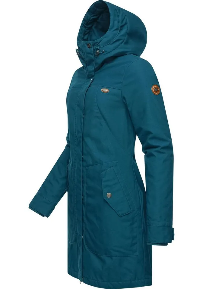 ragwear ragwear Wintermantel Jannisa stylischer Damen Winterparka mit Kapuze, Grün, – Produktbild 3 von 4