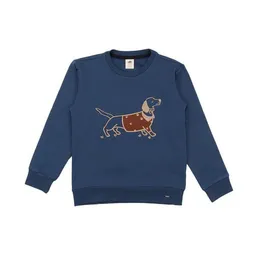 Walkiddy Kinder Sweatshirt GOTS zertifiziert Bio-Baumwolle, Blau, Hunde-Motiv, Walkiddy – Produktbild 1 von 1
