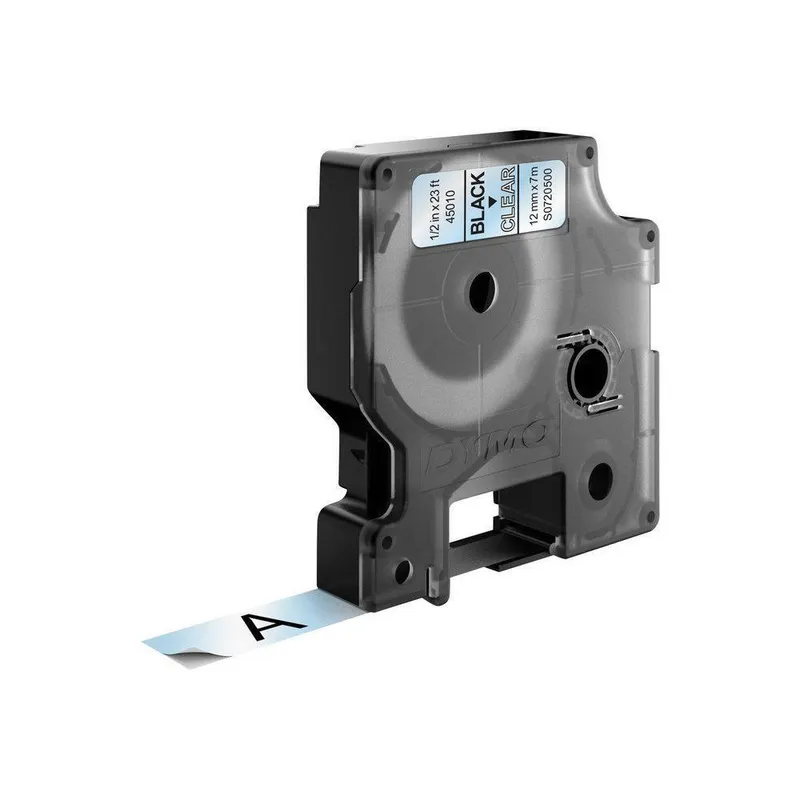 Dymo Original D1-Schriftband für LabelManger, Polyester, 12mm x 7m, schwarz auf transparent – Produktbild 2 von 3