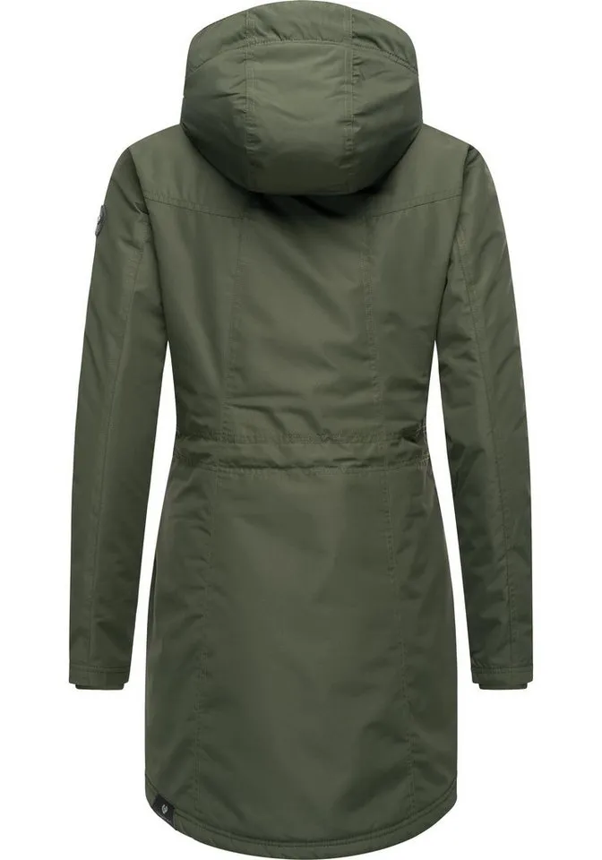 ragwear ragwear Wintermantel Elsien wasserdichter Winterparka mit Teddyfell-Futter, Grün, – Produktbild 4 von 4