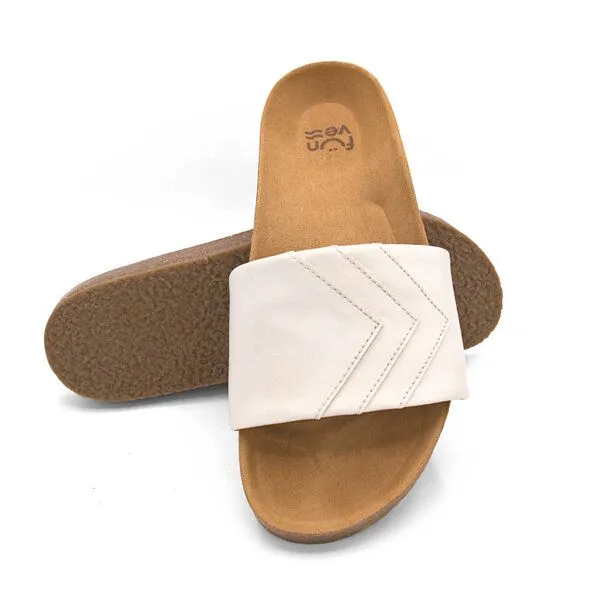 Fünve Fünve Vegane Slides mit Fußbett | Damen, Yang (weiß), – Produktbild 3 von 4