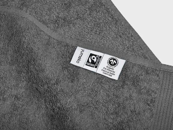 Yumeko Handtücher Terry 50x100 cm "Yumeko" aus Bio-Baumwolle, Dark grey, – Produktbild 1 von 5