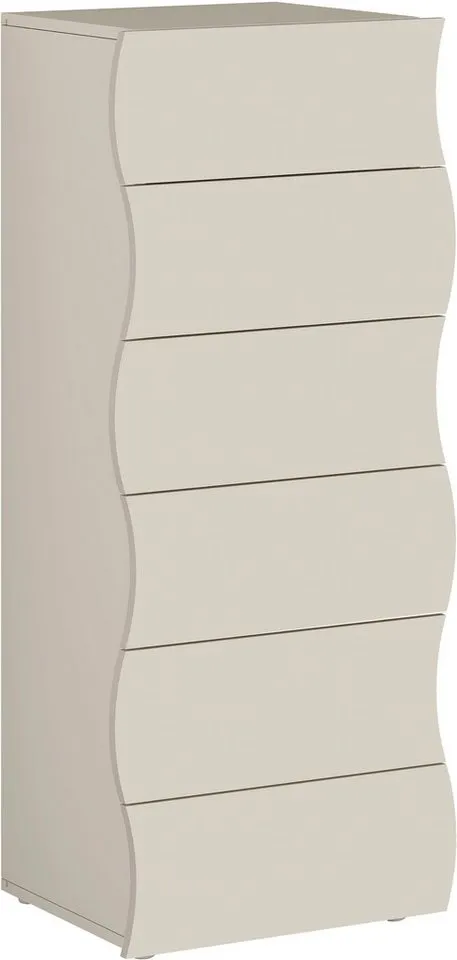 Home affaire Kommode, Onda, 50 cm breit, Kaschmir matt, 6 Schubladen, Made in Italy, Braun, – Produktbild 2 von 5