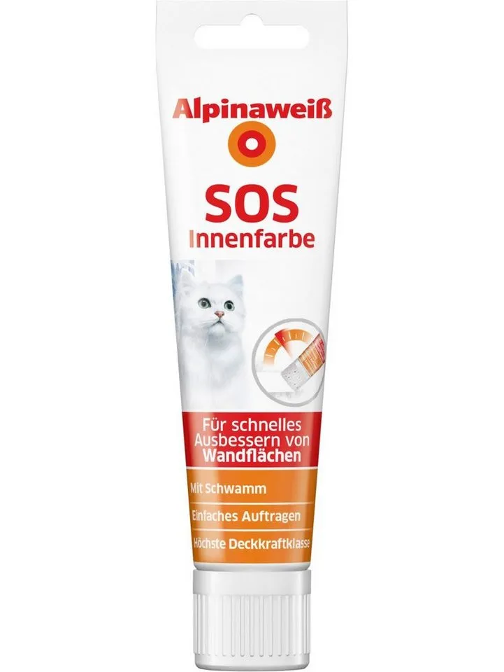 Alpina Alpina Wandfarbe Alpinaweiß SOS Wandfarbe 100 ml weiß matt, Weiß, – Produktbild 2 von 4