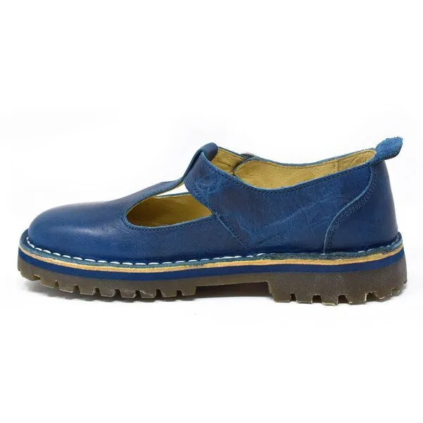 Grünbein Shoes Grünbein Shoes Grünbein Spangen-Ballerinas Paula Naturform blau – Produktbild 2 von 3