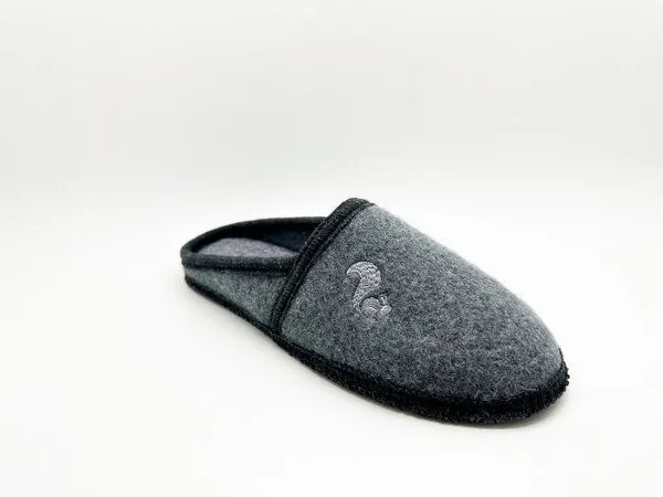 thies "thies ® Mountain Wool Slipper 1" aus reiner, ökologischer Schurwolle, made in Austria, Grey (grau), – Produktbild 2 von 4