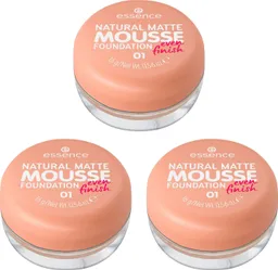 Essence Foundation NATURAL MATTE MOUSSE, 3er Pack, mit Clean-Beauty-Textur – Produktbild 1 von 1