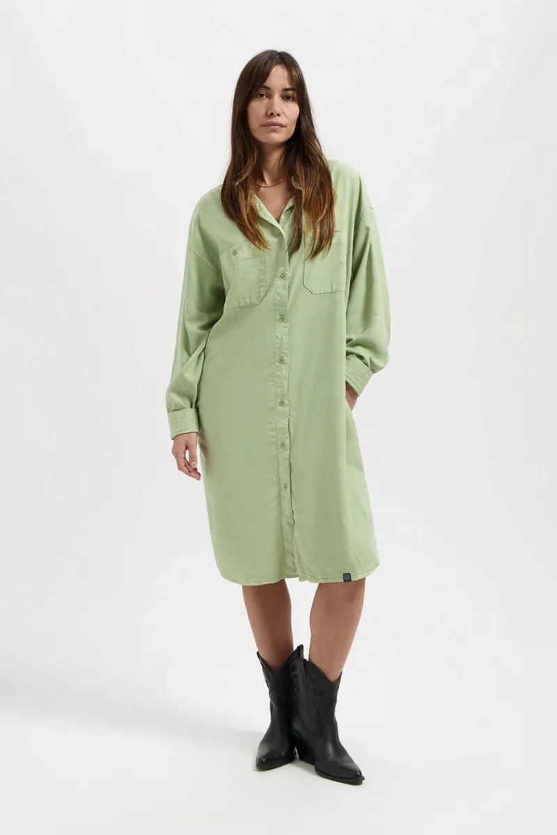 Kuyichi Kuyichi Damen vegan Sadie Kleid Grün, Hellgrün, – Produktbild 2 von 2