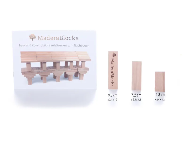 MaderaBlocks Holzbauklötze Holzbausteine natur 200 600er-Set, Natur, – Produktbild 2 von 2