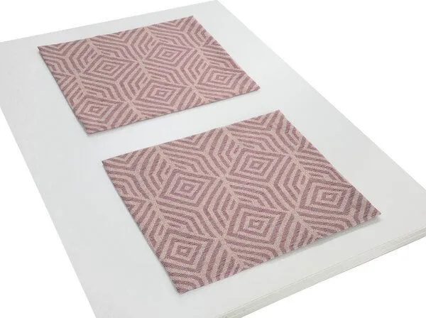 Nature by Adam Nature by Adam Tischset 2er Pack aus 100% Bio-Baumwolle - Easy Diamond, Aubergine, – Produktbild 2 von 4