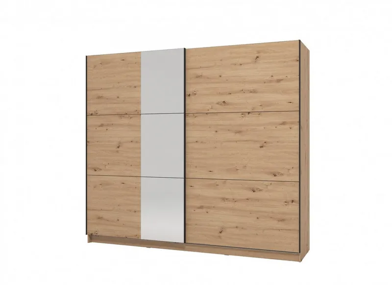 OTTO home Schwebetürenschrank Sierra Kleiderschrank mit Spiegel Garderobe Topseller inklusive Inneneinteilung & Kleiderstange, FSC®-Zertifiziert, Beige, – Produktbild 3 von 5