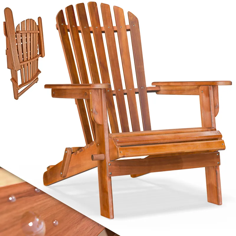 Casaria® Liegestuhl Adirondack Akazienholz klappbar, Braun, – Produktbild 1 von 2