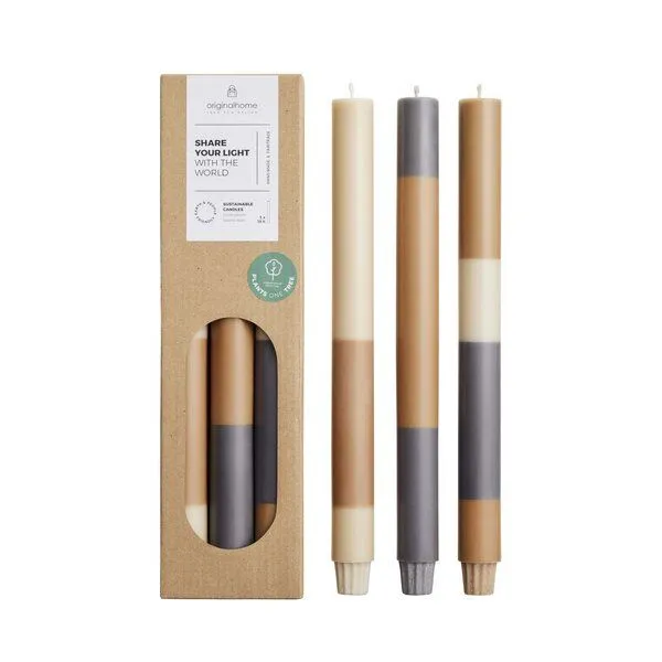 Originalhome Originalhome Schichtkerzen für bewusste Geschenke S/3 - paraffinfrei & vegan, Pine apple, – Produktbild 1 von 1
