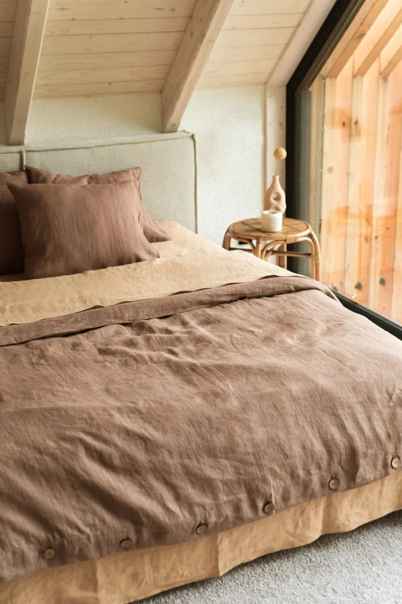 AmourLinen AmourLinen unisex vegan Set Bettwäsche Rosy Brown, Hellbraun, – Produktbild 2 von 2