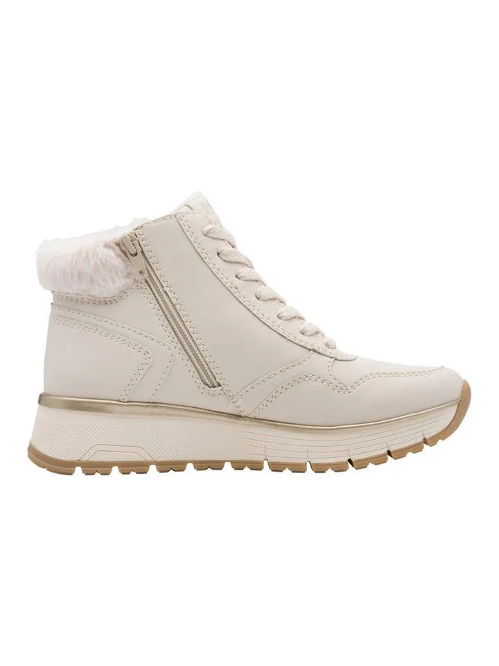 Jana Jana Tex, Removable Sock, Vegan, Mehrweite mit Absatz Schnürstiefelette Tex, Beige|schwarz, – Produktbild 3 von 4