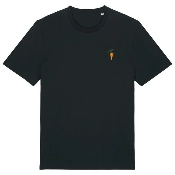 LIGARTI Besticktes T-Shirt – Karotte – LIGARTI Tiermanufaktur, Schwarz, – Produktbild 1 von 2