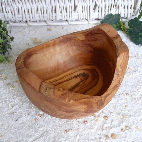 Olivenholz erleben Olivenholz erleben Knabberschale RUSTIKAL (rund), Ø ca. 14 cm aus Olivenholz – Produktbild 3 von 3